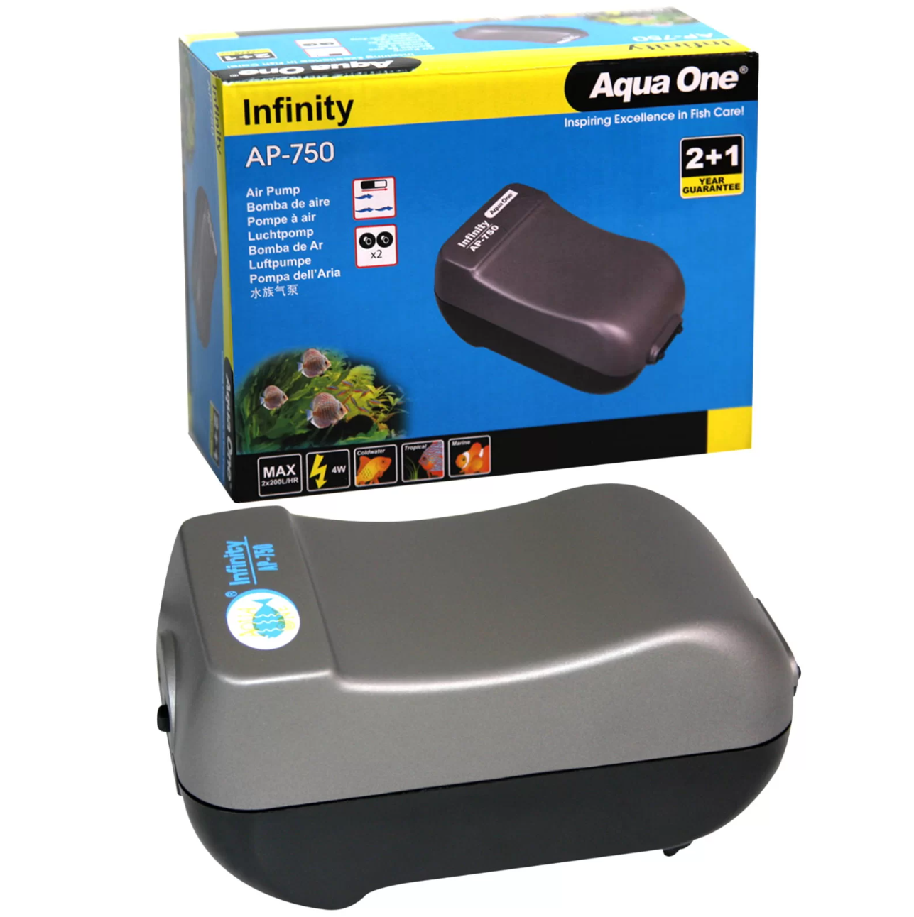 INFINITY AP-750 AIR PUMP TWIN 2 X 200LH WITH AIRLINE KIT
