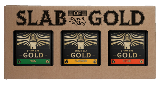 BYRON BAY GOLD "SLAB OF GOLD" 3 X ONE LITRE A + B SETS