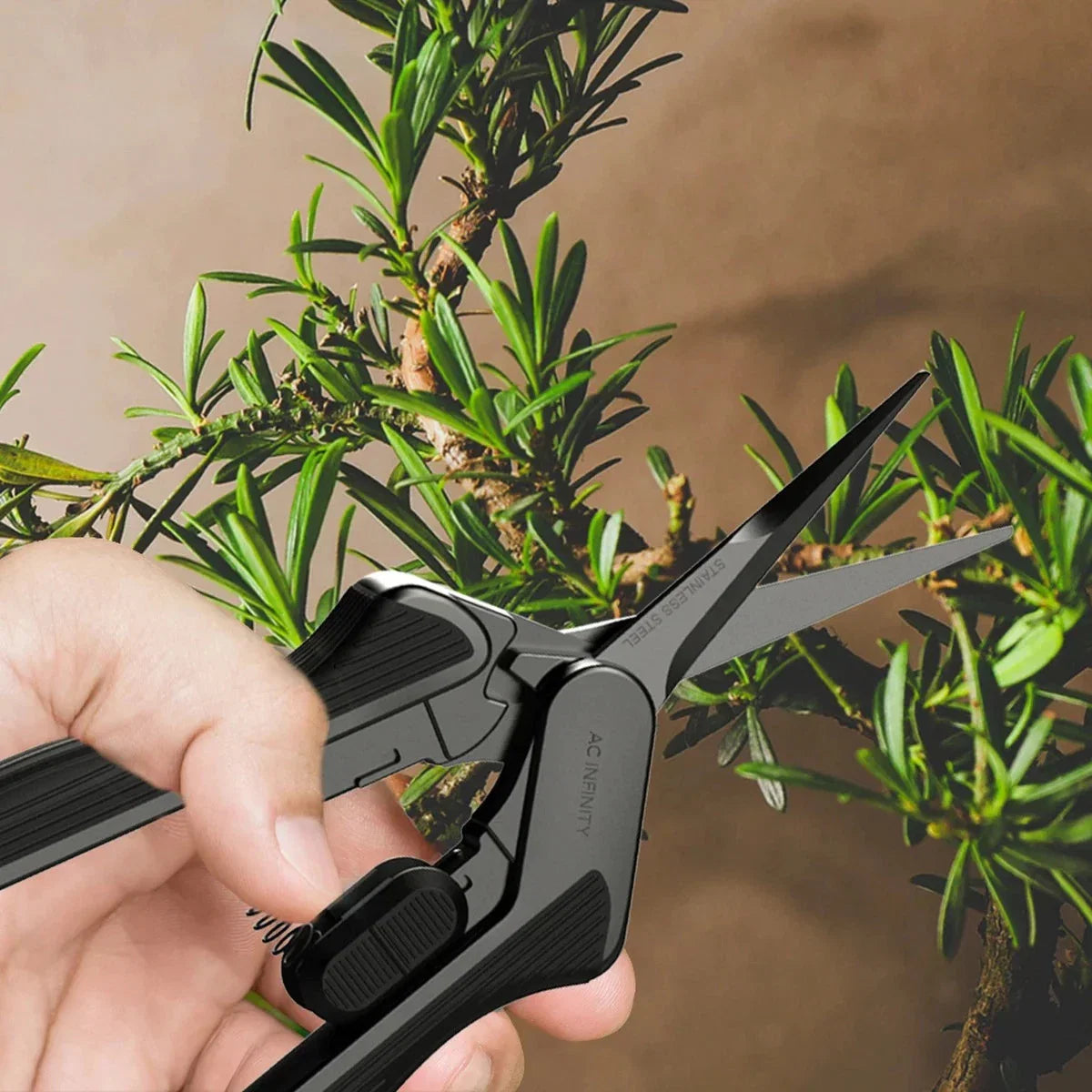 AC Infinity Stainless Steel Pruning Shear With Cleaning Kit, 6.6” Straight Blades