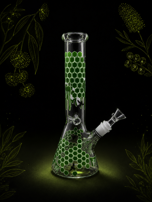 Honeycomb Bee Glass Beaker