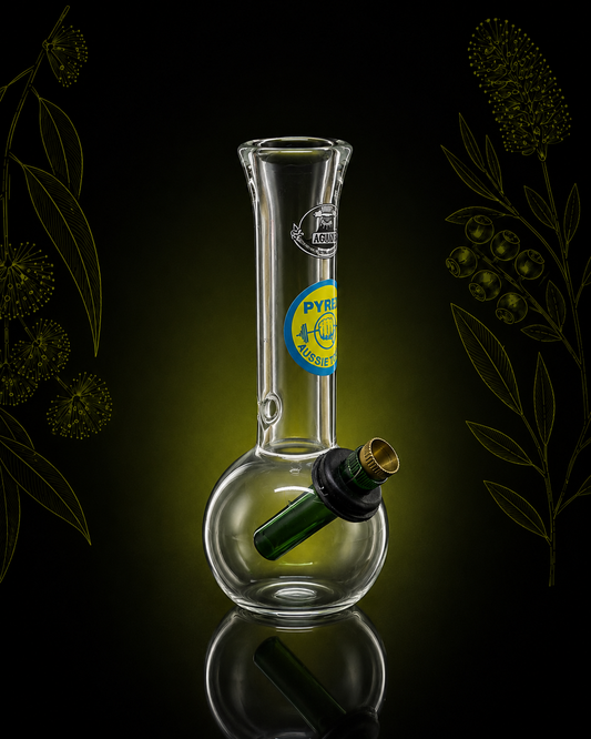 Agung Aussie Tough Bubble Glass – Green Stem