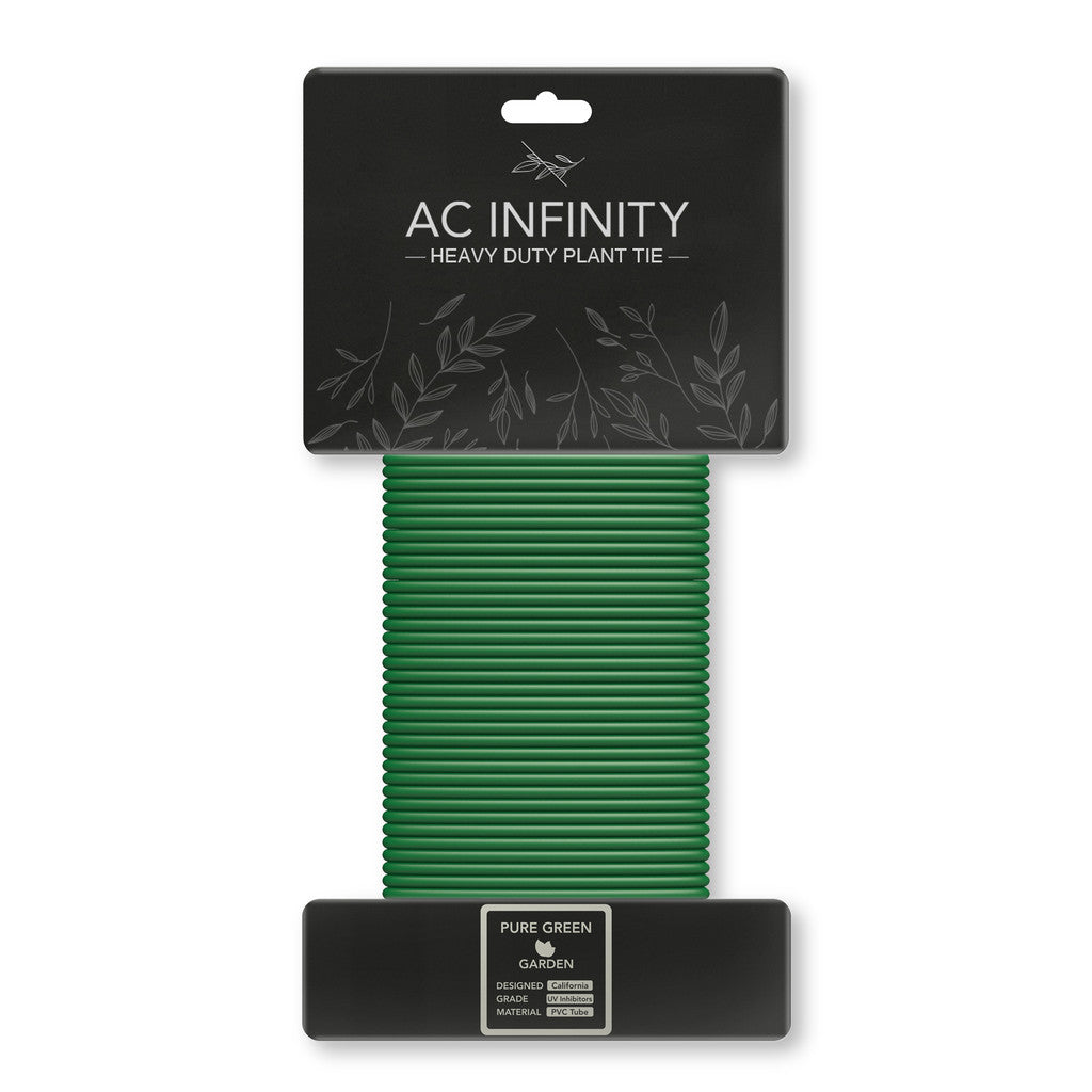 AC Infinity Heavy-Duty Plant Ties, Thin Rubberized Texture, 10m